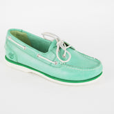 Womens Timberland Classic A14Q5 Mint Green Leather 2 Eye Lace Up Boat Shoes